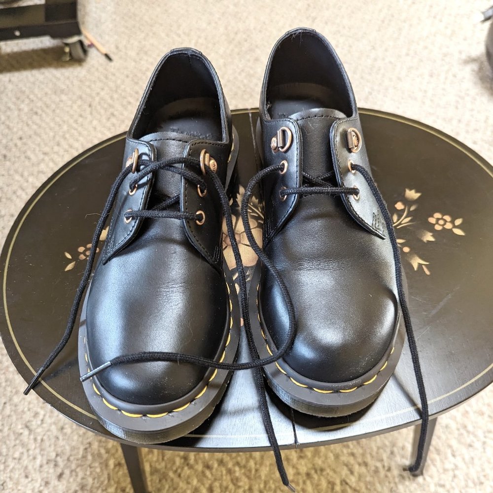 Doc Martens 1461 rose gold hardware leather oxfords